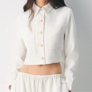 Aritzia Wilfred Little Cropped Jacket - Crepette in Light Birch- medium